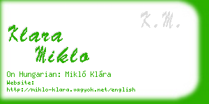 klara miklo business card